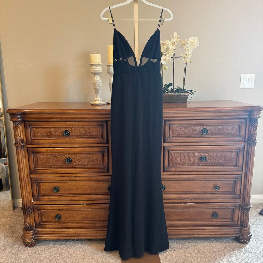 Nookie Sade Mesh Gown Black Size Medium $319 Retail - Picture 2 of 8